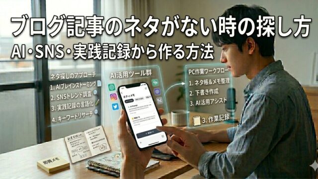 ブログ記事のネタがないときの探し方｜AI・SNS・実践記録から記事案を作る方法