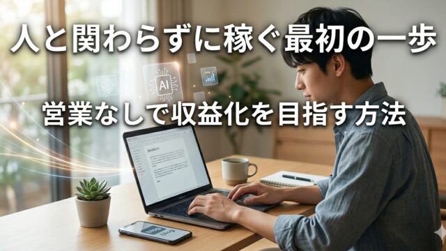 人と関わらずに稼ぎたい人が最初にやるべきこと｜営業なしで収益化を目指す方法