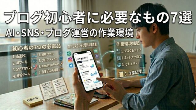 ブログ初心者に必要なもの7選｜AI・SNS・ブログ運営を始めるための作業環境