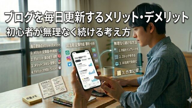 ブログを毎日更新するメリット・デメリット｜初心者が無理なく続ける考え方