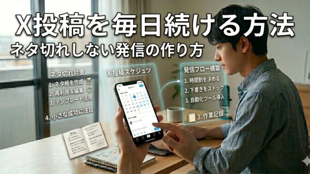 X投稿を毎日続ける方法｜副業初心者がネタ切れしない発信の作り方