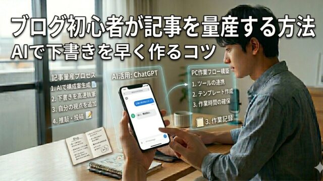 ブログ初心者が記事を量産する方法｜AIを使って下書きを早く作るコツ