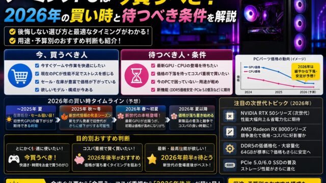 ゲーミングPCは今買うべき？2026年の買い時と待つべき条件を解説